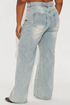 Tall Peace Of Mind Tinted Baggy Jeans - Light Wash
