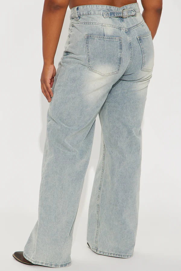 Tall Peace Of Mind Tinted Baggy Jeans - Light Wash