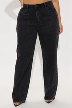 Always Shining Stretch Embellished Straight Leg Jeans - Black Wash