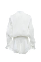 Ember Ruched Ruffle Mini Dress - White