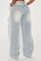 Tall Peace Of Mind Tinted Baggy Jeans - Light Wash