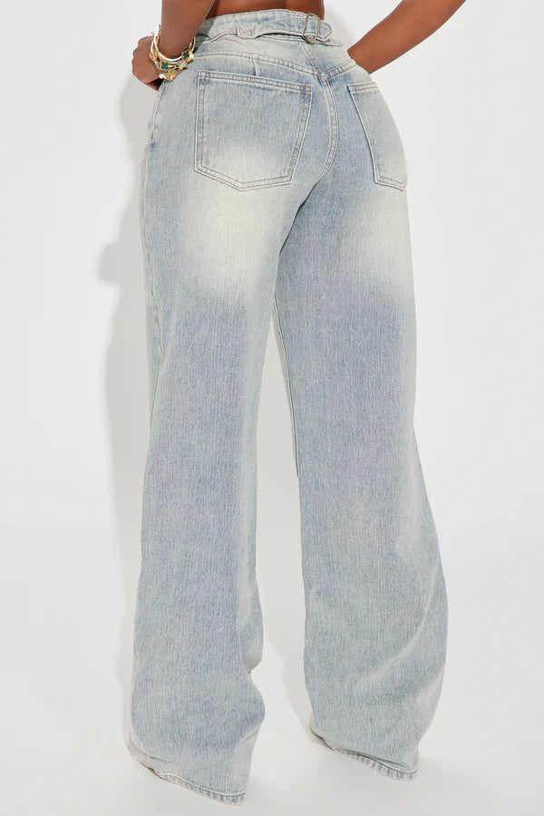 Tall Peace Of Mind Tinted Baggy Jeans - Light Wash