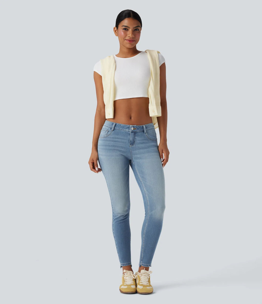 Low Rise Casual Skinny Jeans with Pockets