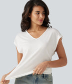 V Neck Short Sleeve Casual T-Shirt