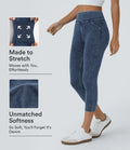 High Waisted Pocket Denim Capri Casual Leggings