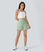 Airy Super High Waisted 2-in-1 Cool Touch Yoga Shorts 5'' with Pockets-Longer Length