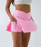 Airy Crossover Pocket 2-in-1 Cool Touch Tennis Skirt-Lucid-Longer Length-UPF50+