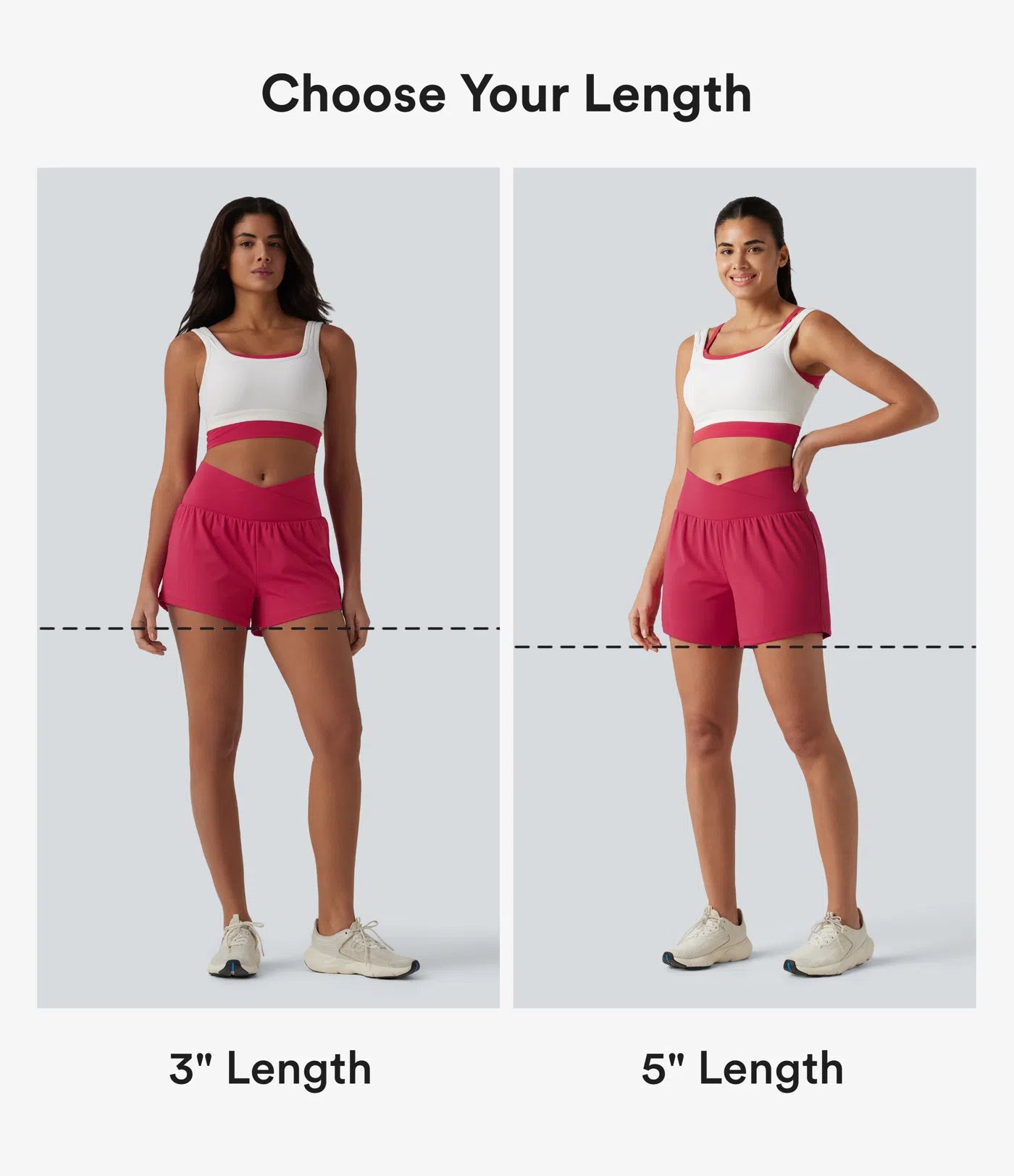 Airy Crossover High Waisted 2-in-1 Cool Touch Yoga Shorts 5'' with Pockets
