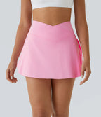 Airy Crossover Pocket 2-in-1 Cool Touch Tennis Skirt-Lucid-Longer Length-UPF50+