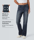 Low Rise Zipper Pockets Washed Casual Bootcut Jeans