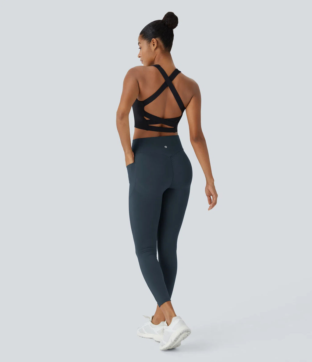 High Waisted Scrunch Butt Lifting Tummy Control Pocket Shaping Training Leggings