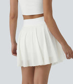 High Waisted Drawstring Contrast Mesh 2-in-1 Pocket