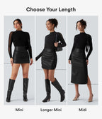 High Waisted Tummy Control Ruched Curved Hem 2-in-1 Fleece