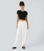 Mid Rise Pocket Barrel Leg Baggy Work Pants