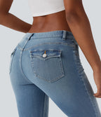 Low Rise Casual Skinny Jeans with Pockets
