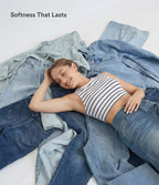 High Waisted Pockets Washed Casual Bootcut Jeans