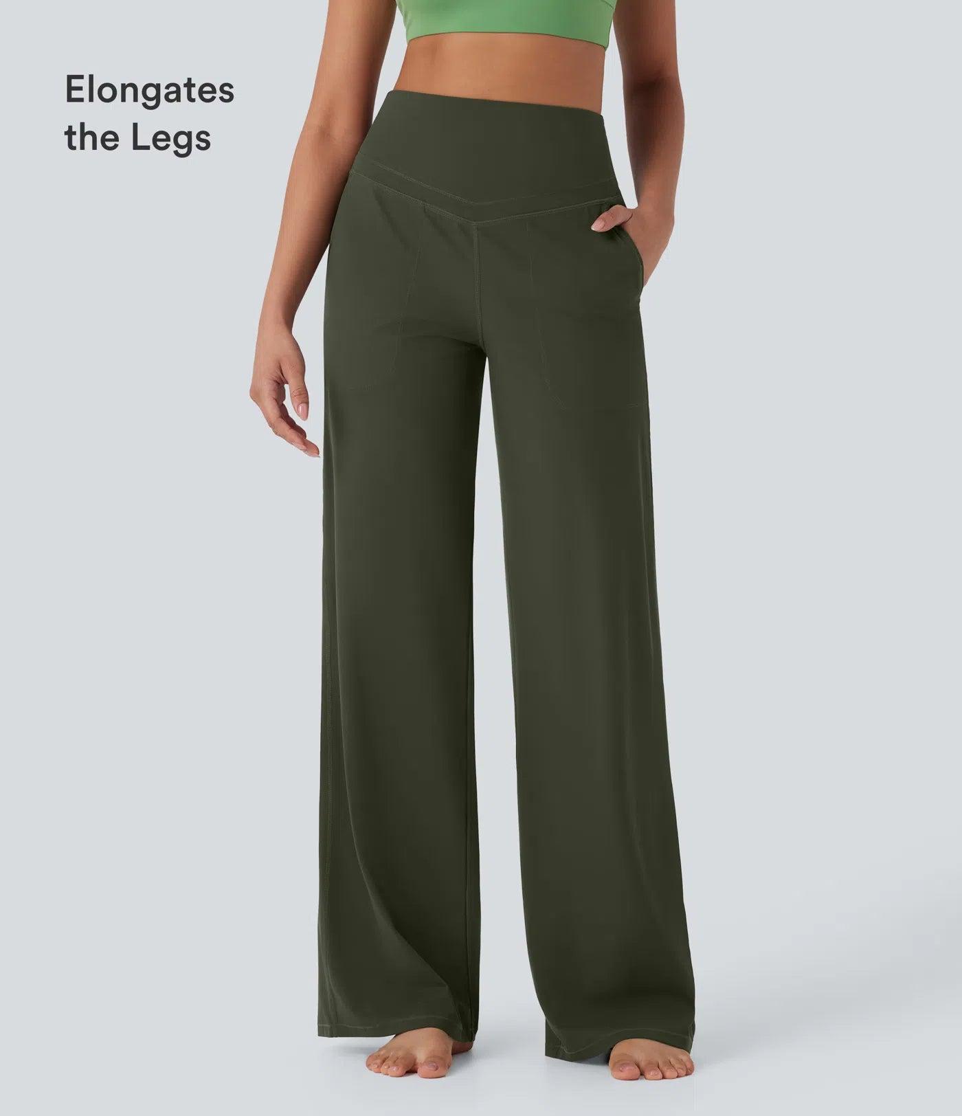 UltraSculpt™ High Waisted Tummy Control Straight Leg Yoga Pants with Pockets