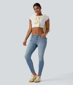 Low Rise Casual Skinny Jeans with Pockets