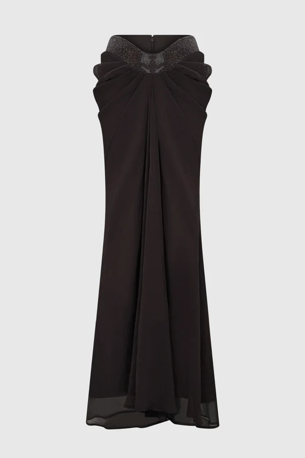 Arcelia Halter Crystal Top & Maxi Skirt Set