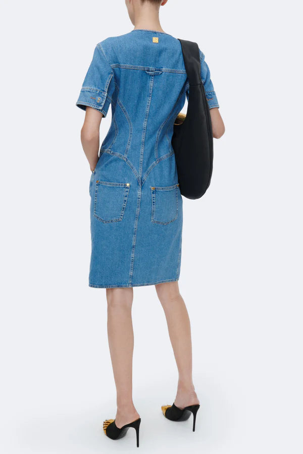 Bisho Corset Denim Midi Dress