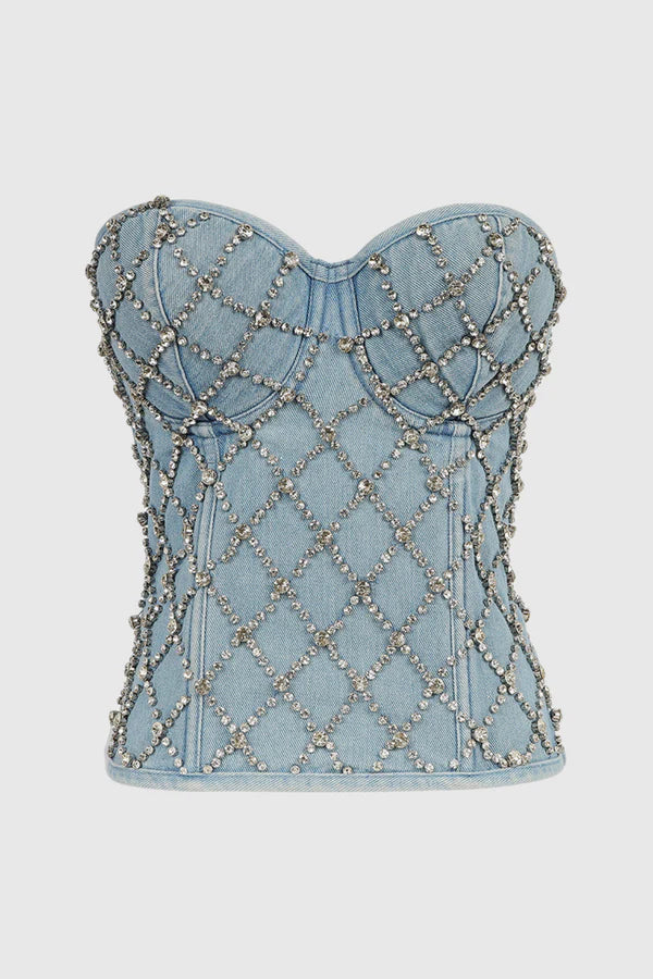 Camryn Diamante Denim Top