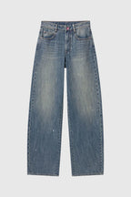 Cecile Bow Print Barrel Jeans