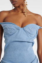 Farren Off Shoulder Denim Mini Dress