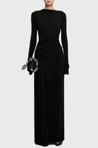 Fiada Draped Long Sleeve Maxi Dress - Pink
