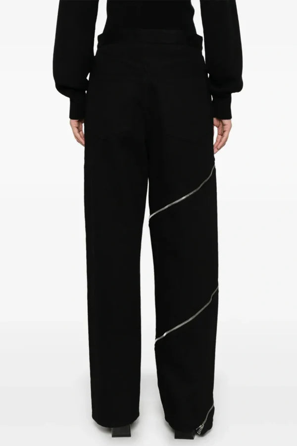 Gafna Spiral Zipper Jeans - Black