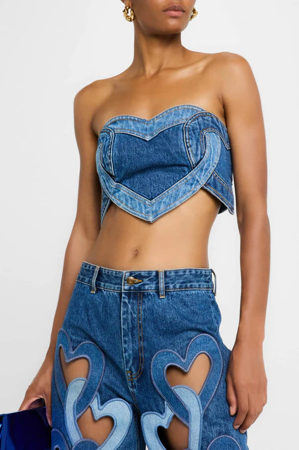 Odalys Heart Denim Top