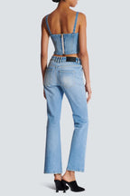 Ogana Gold Buttoned Denim Top