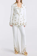 Saanvi Floral Crystal Embellished Blazer & Trousers Set